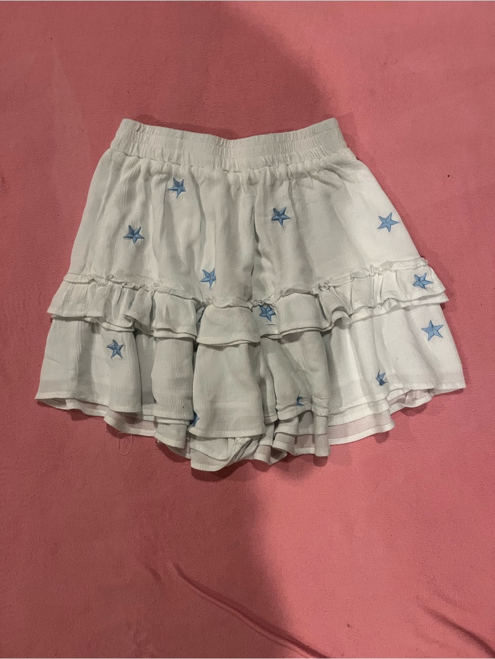 Storia White Ruffle Skort with Blue Star Embroidery
